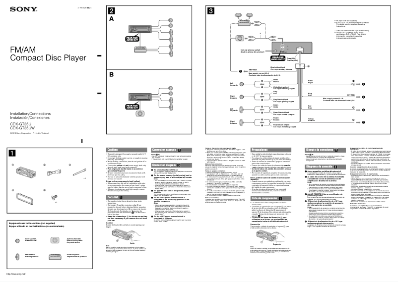 Page n°1 - Guide d'installation Sony CDX-GT35UW