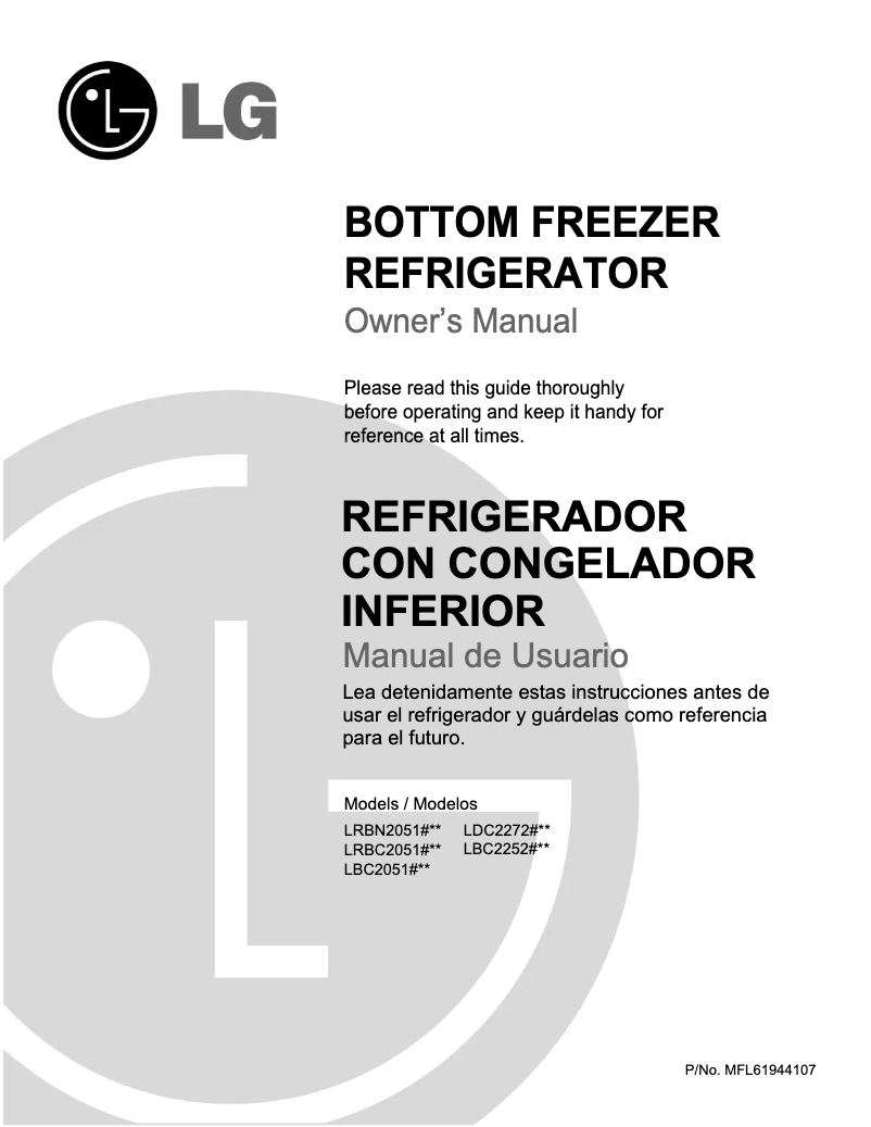 Página 1 del manual Manual de usuario LG LBC22520TT