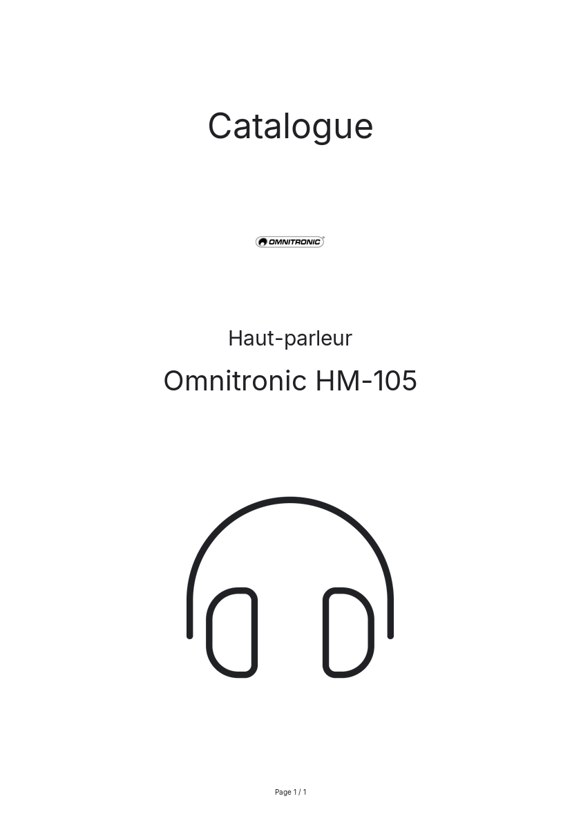 Page n°1 - Catalogue Omnitronic HM-105