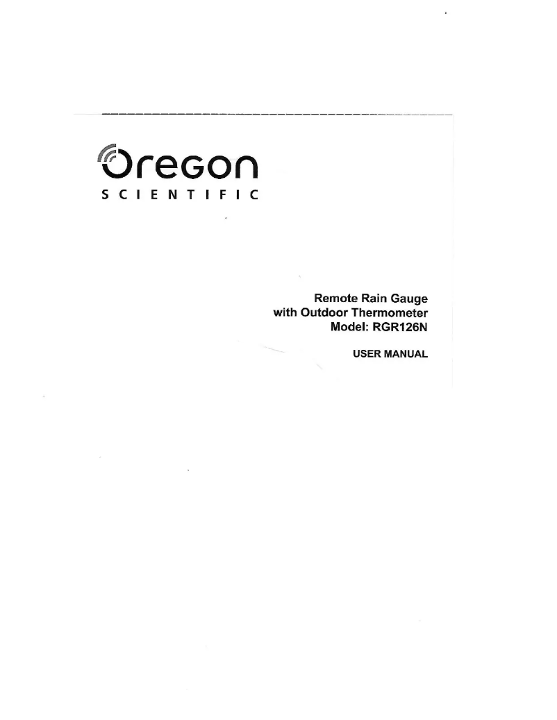 Page 1 de la notice Manuel utilisateur Oregon Scientific RGR126N