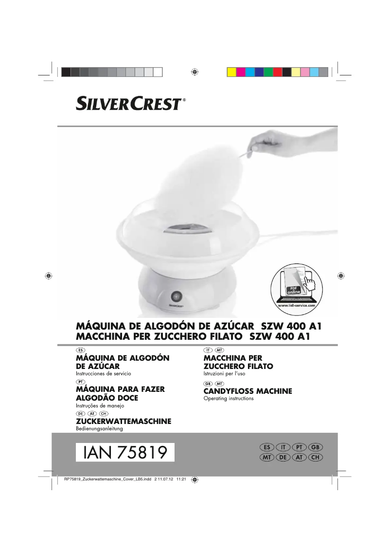 Page 1 de la notice Manuel utilisateur SilverCrest SZW 400 A1