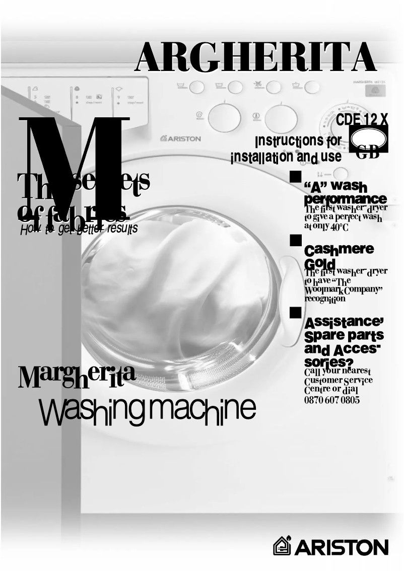 Page n°1 - Manuel utilisateur Ariston Thermo CDE12X