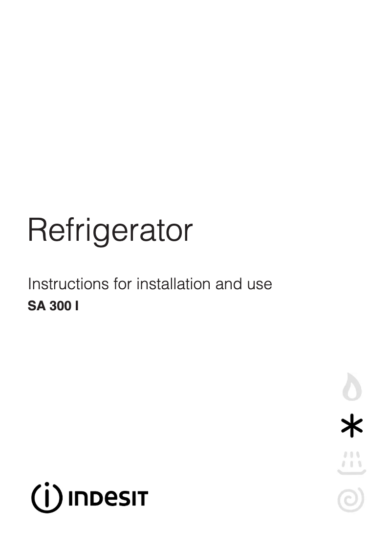 Page 1 de la notice Manuel utilisateur Indesit SA 300