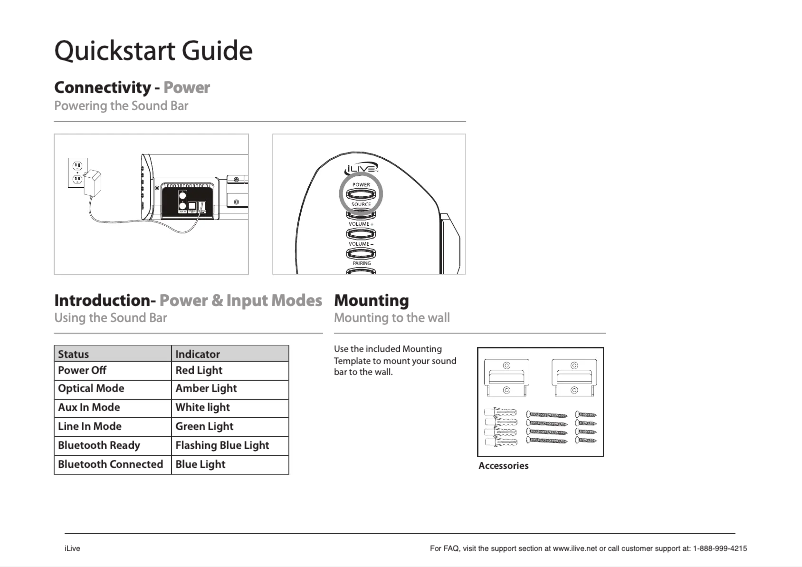 Page 1 de la notice Guide de démarrage rapide iLive ITB183B