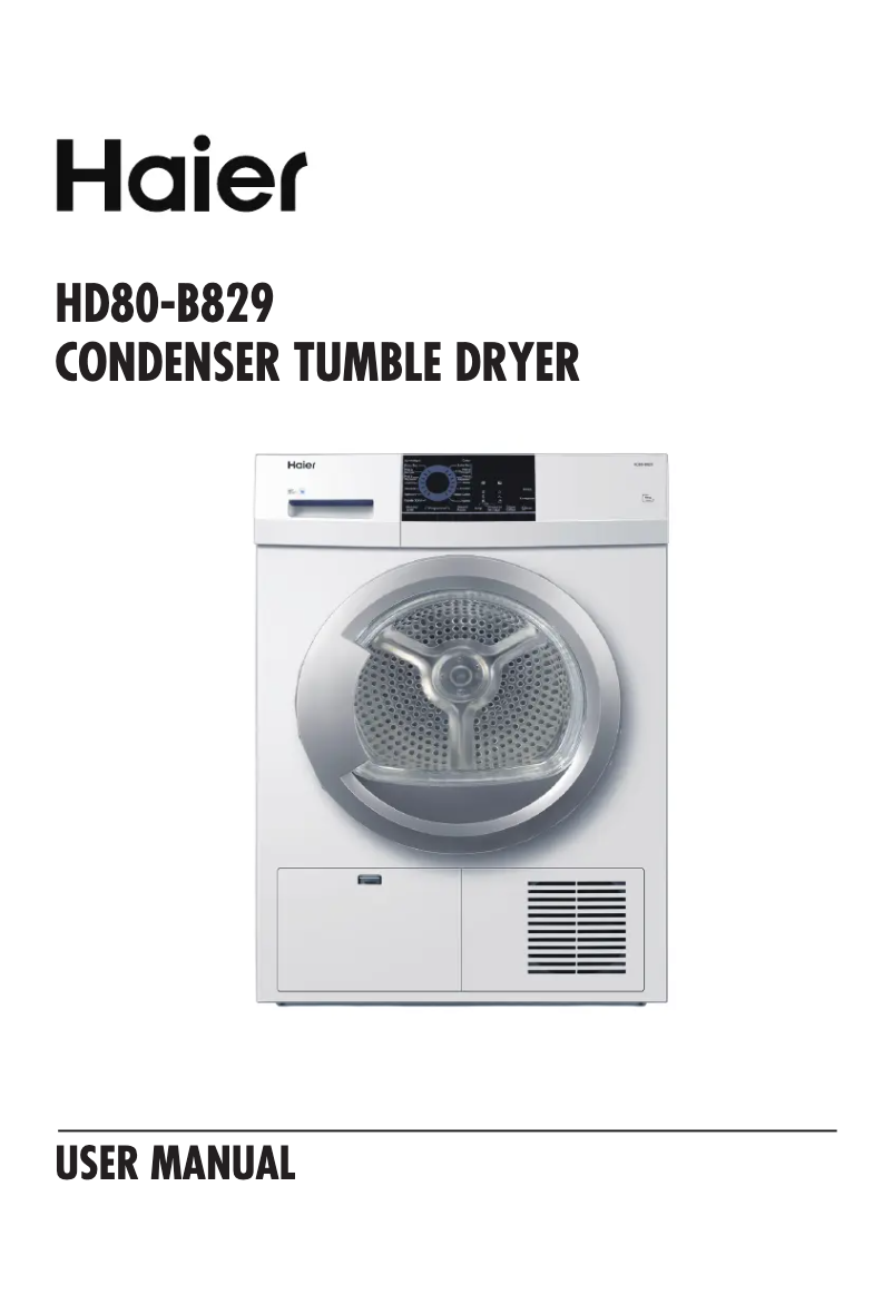 Page 1 de la notice Manuel utilisateur Haier HD80-B829