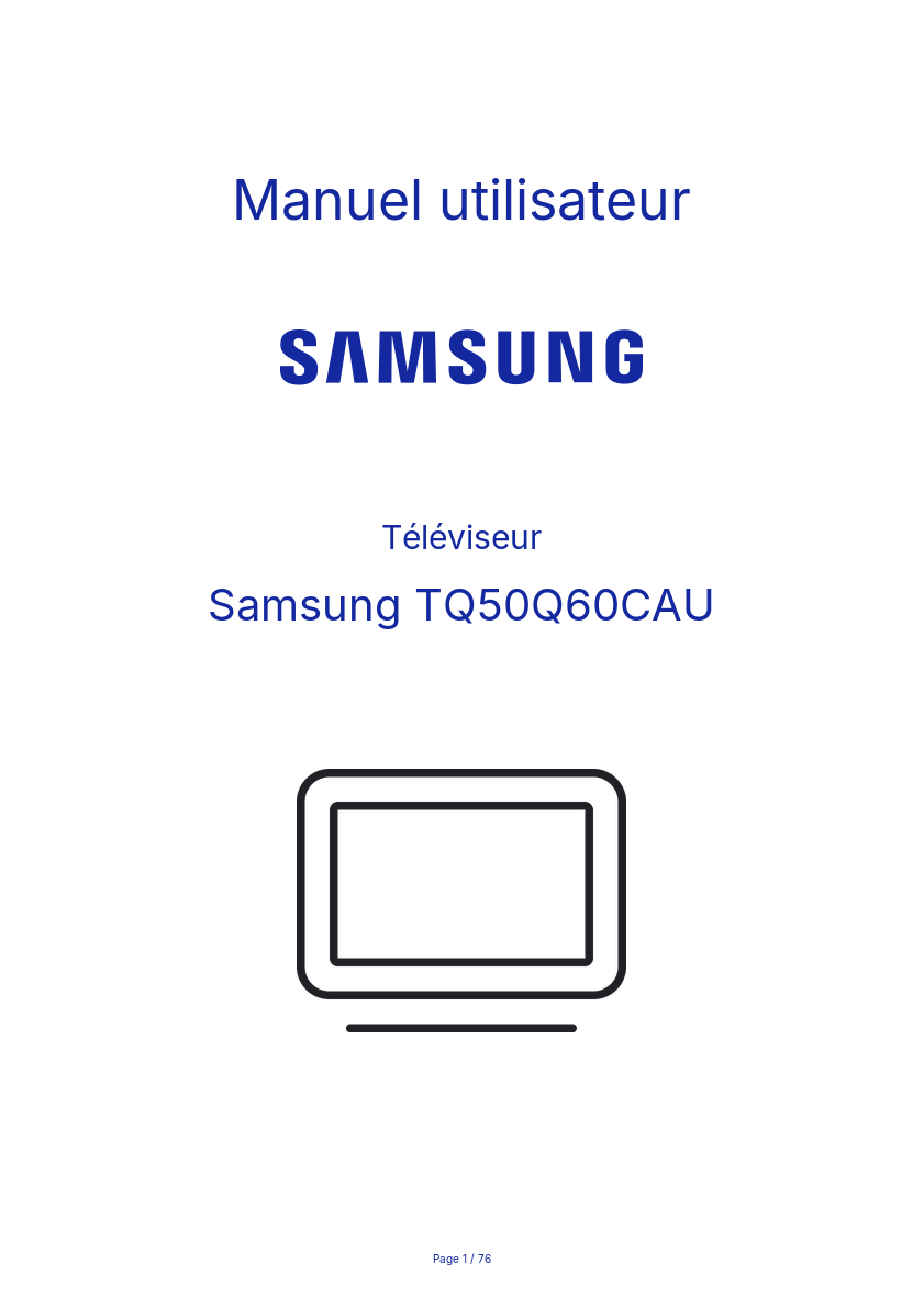 Page n°1 - Manuel utilisateur Samsung TQ50Q60CAU
