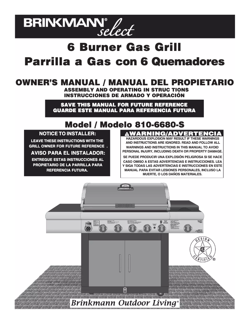 Image de la première page du manuel de l'appareil 810-6681-SB