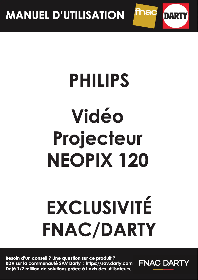 Page 1 de la notice Manuel utilisateur Philips NeoPix 120 NPX120