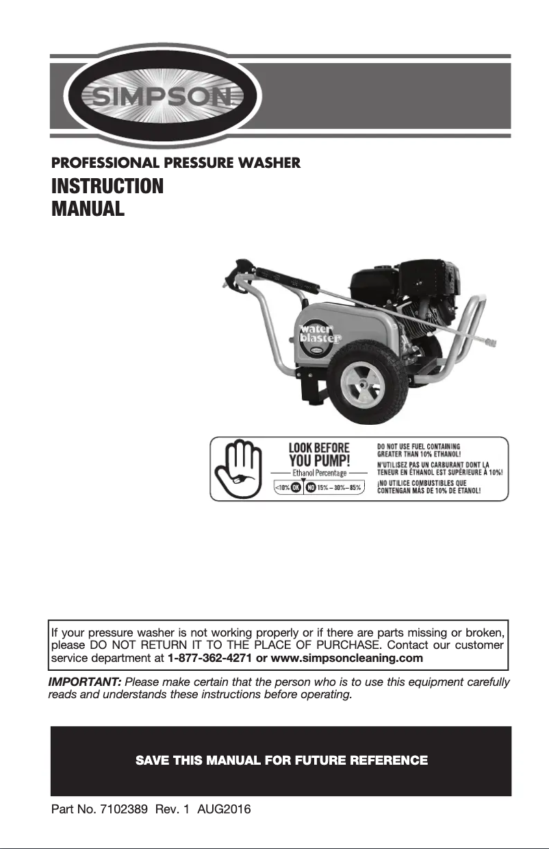 Página 1 del manual Manual de usuario Simpson WB3200-S