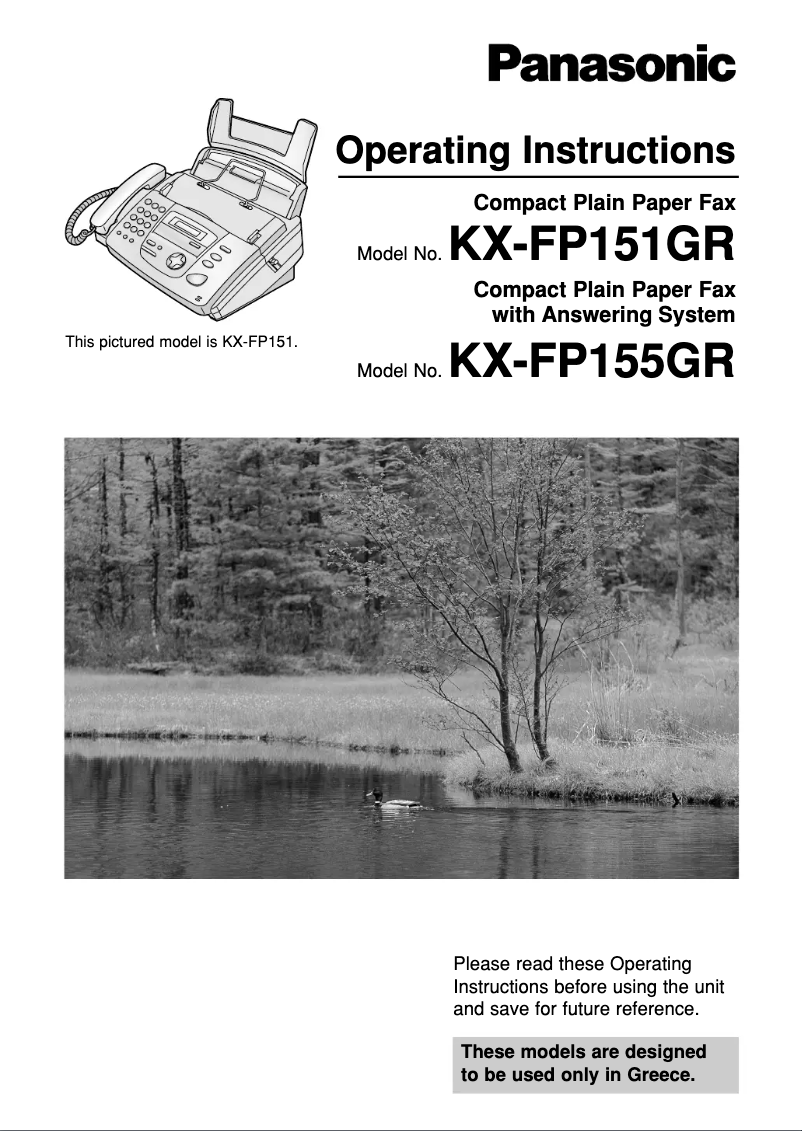Page 1 de la notice Manuel utilisateur Panasonic KX-FP151GR