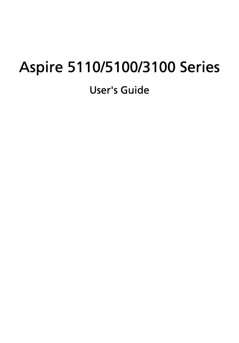 Page n°1 - Manuel utilisateur Acer Aspire 5100