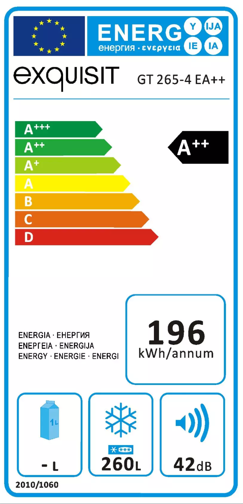 Page 1 de la notice Manuel utilisateur Exquisit GT 265-4 EA++