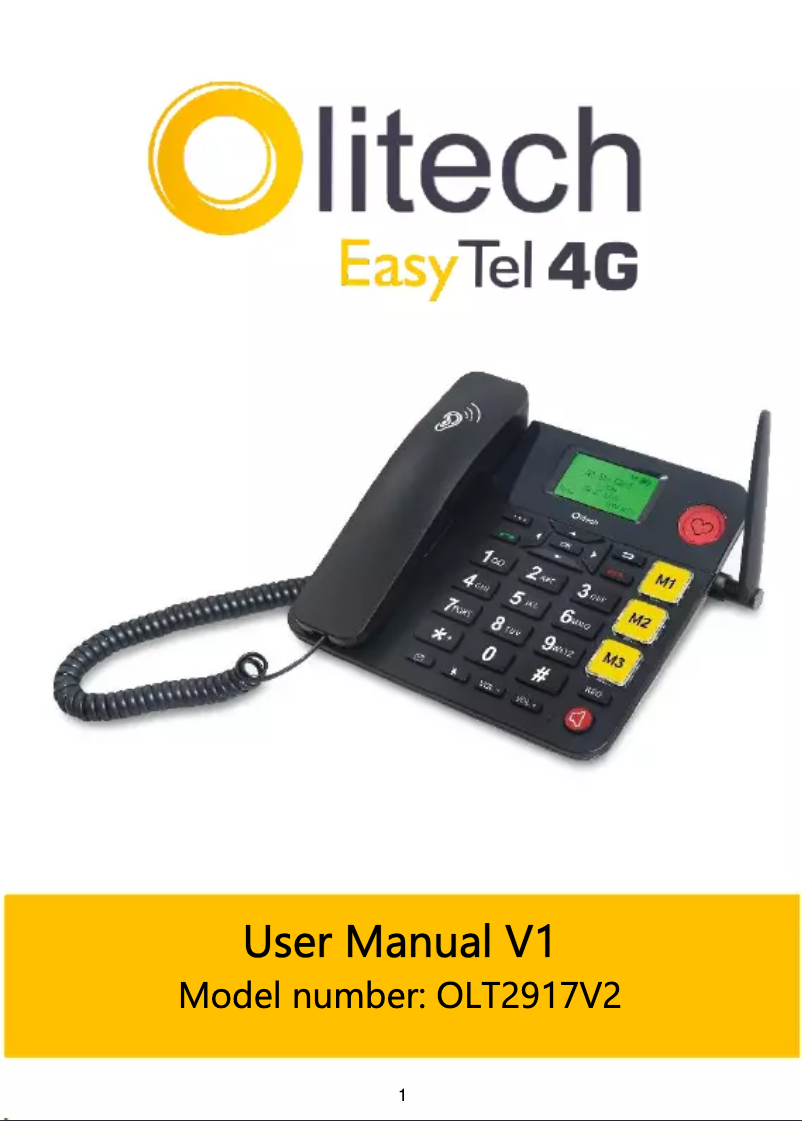 Image de la première page du manuel de l'appareil EasyTel 4G