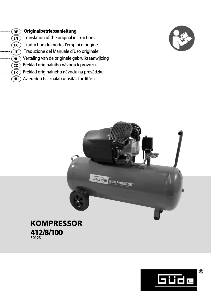 Image de la première page du manuel de l'appareil Kompressor 412/8/100