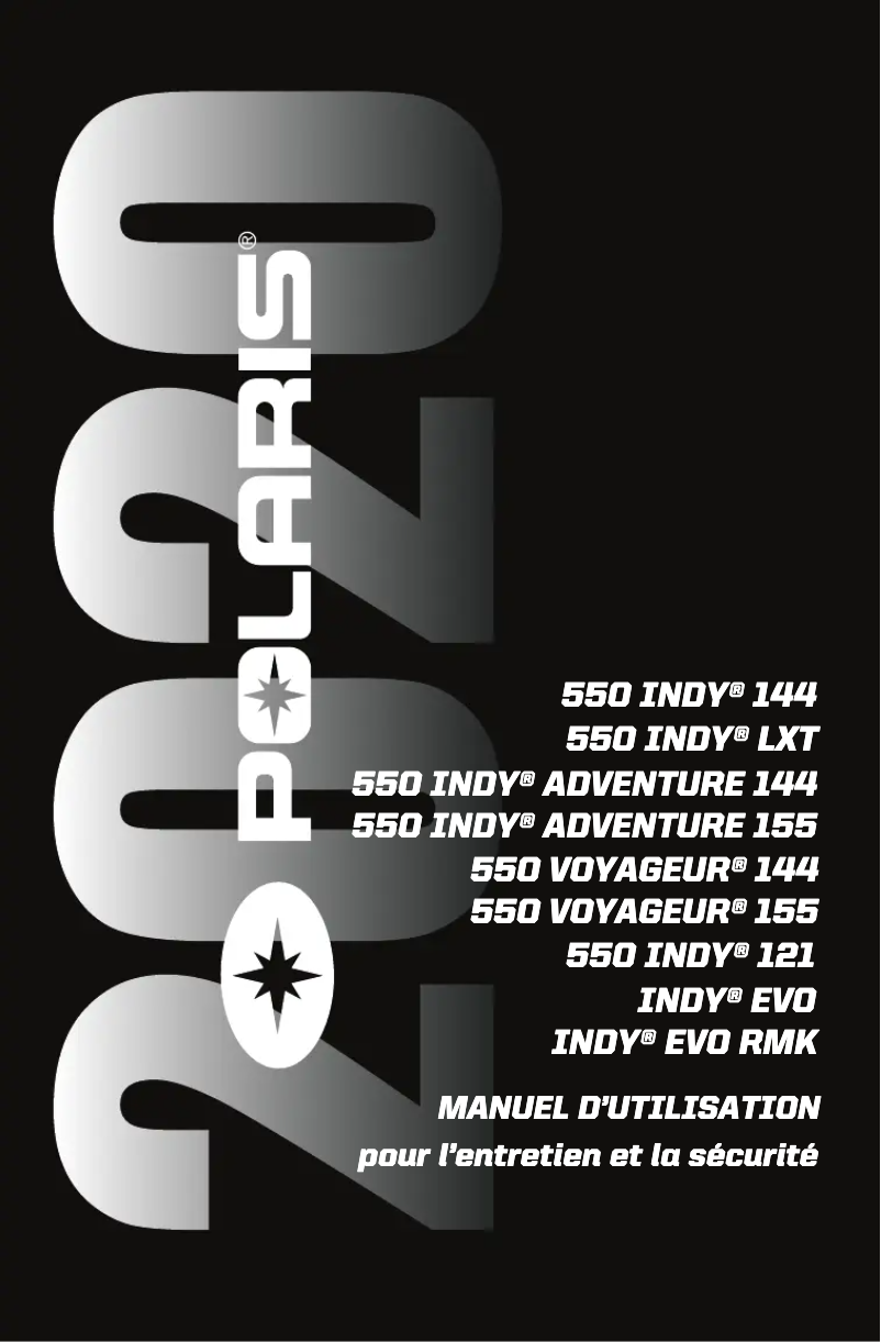 Image de la première page du manuel de l'appareil 550 Indy 121 (2020)