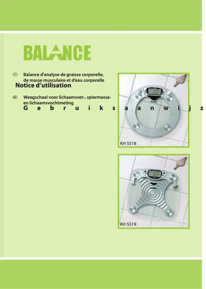 Page 1 de la notice Manuel utilisateur Balance KH 5519