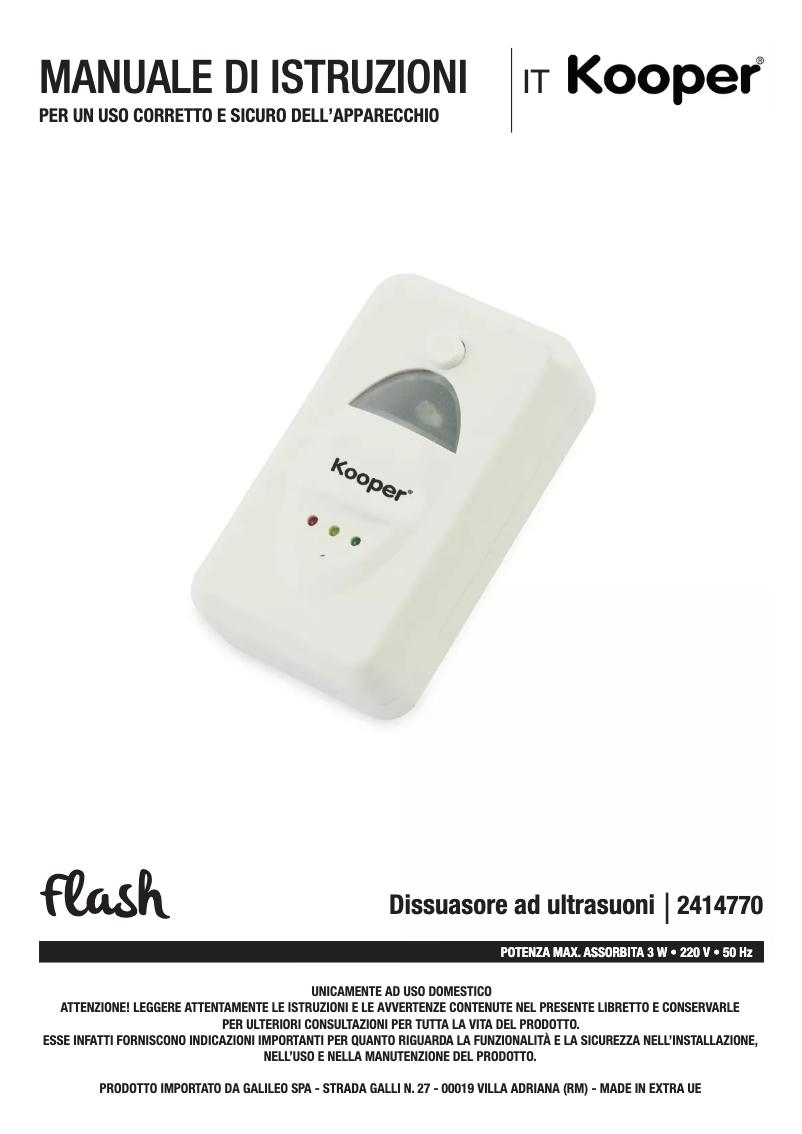Page 1 de la notice Manuel utilisateur Kooper 2414770