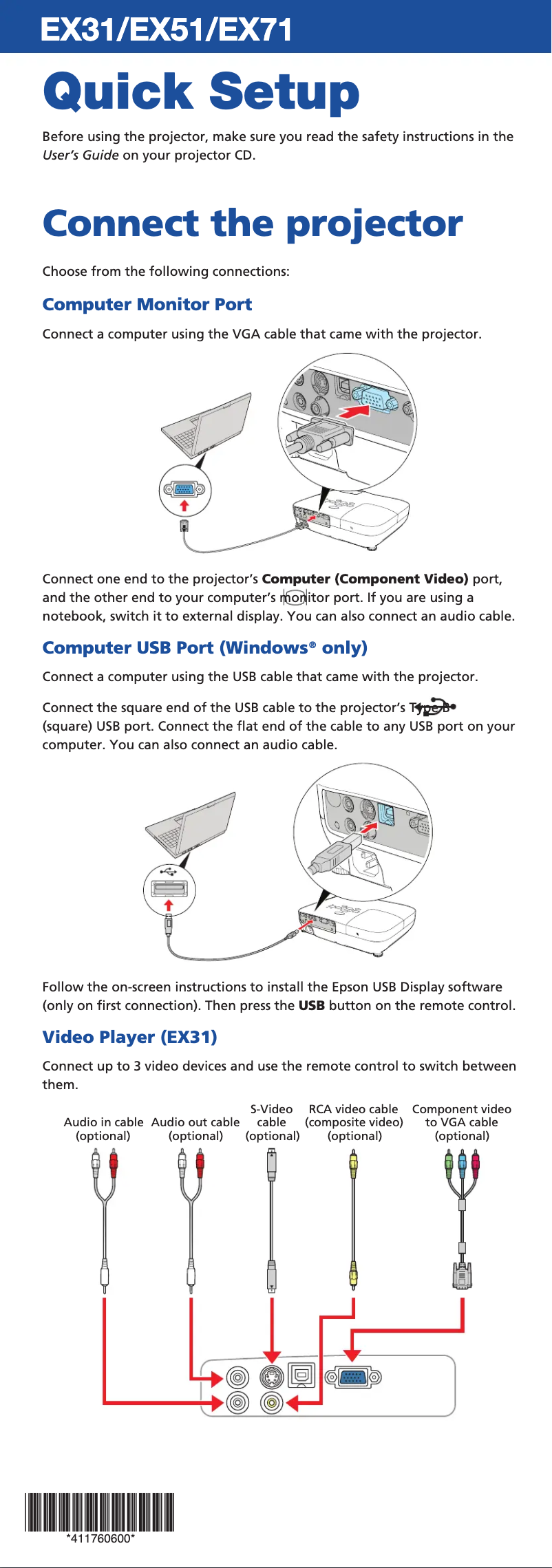 Imagen de la primera página del manual del dispositivo EX31