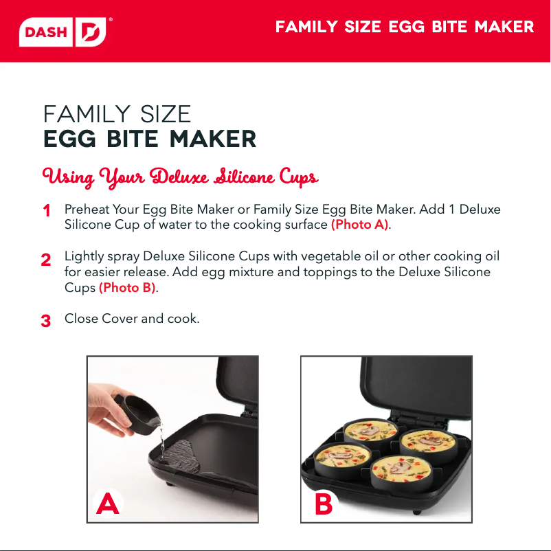 Page 1 de la notice Guide de démarrage rapide Dash Family Size DBBM900GBBK04