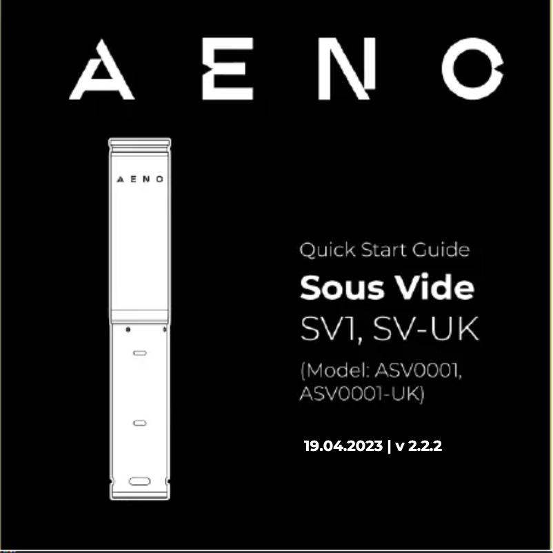 Page 1 de la notice Guide de démarrage rapide AENO SV1