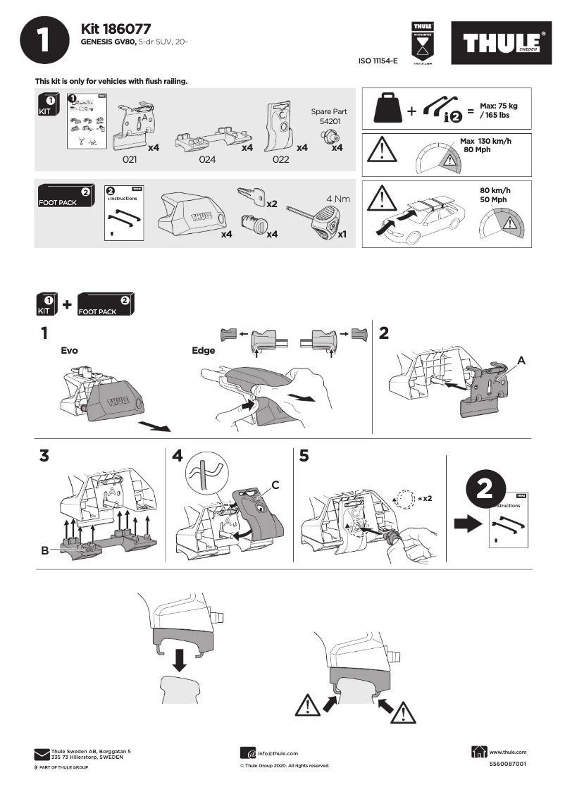 Página 1 del manual Manual de usuario Thule Kit 186077