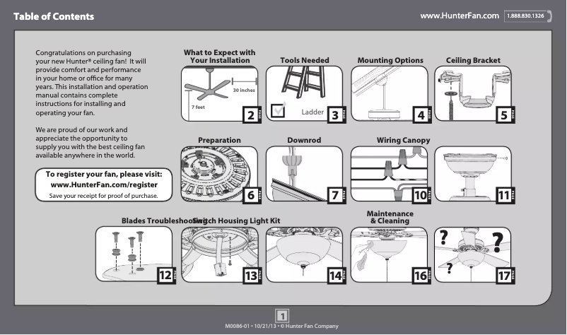 Página 1 del manual Manual de usuario Hunter Mainstone