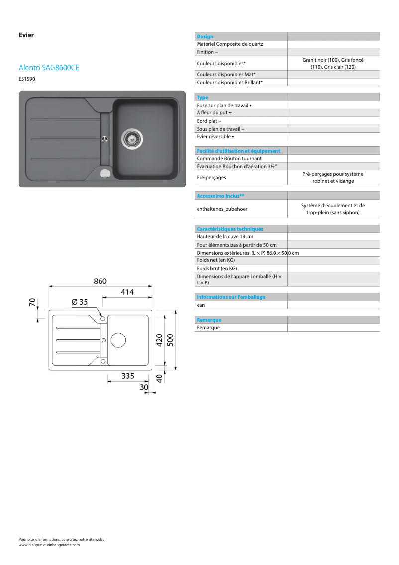Image de la première page du manuel de l'appareil Alento SAG8600CE