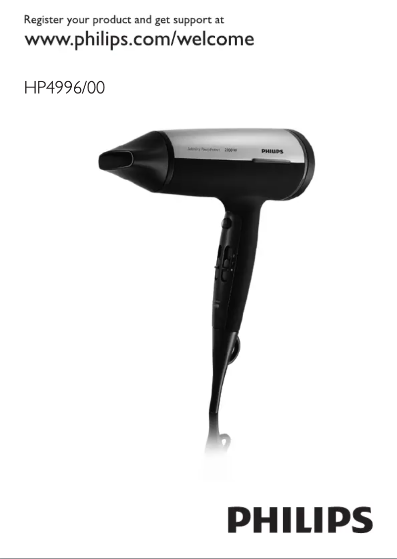 Page n°1 - Manuel utilisateur Philips SalonDry PowerProtect HP4996