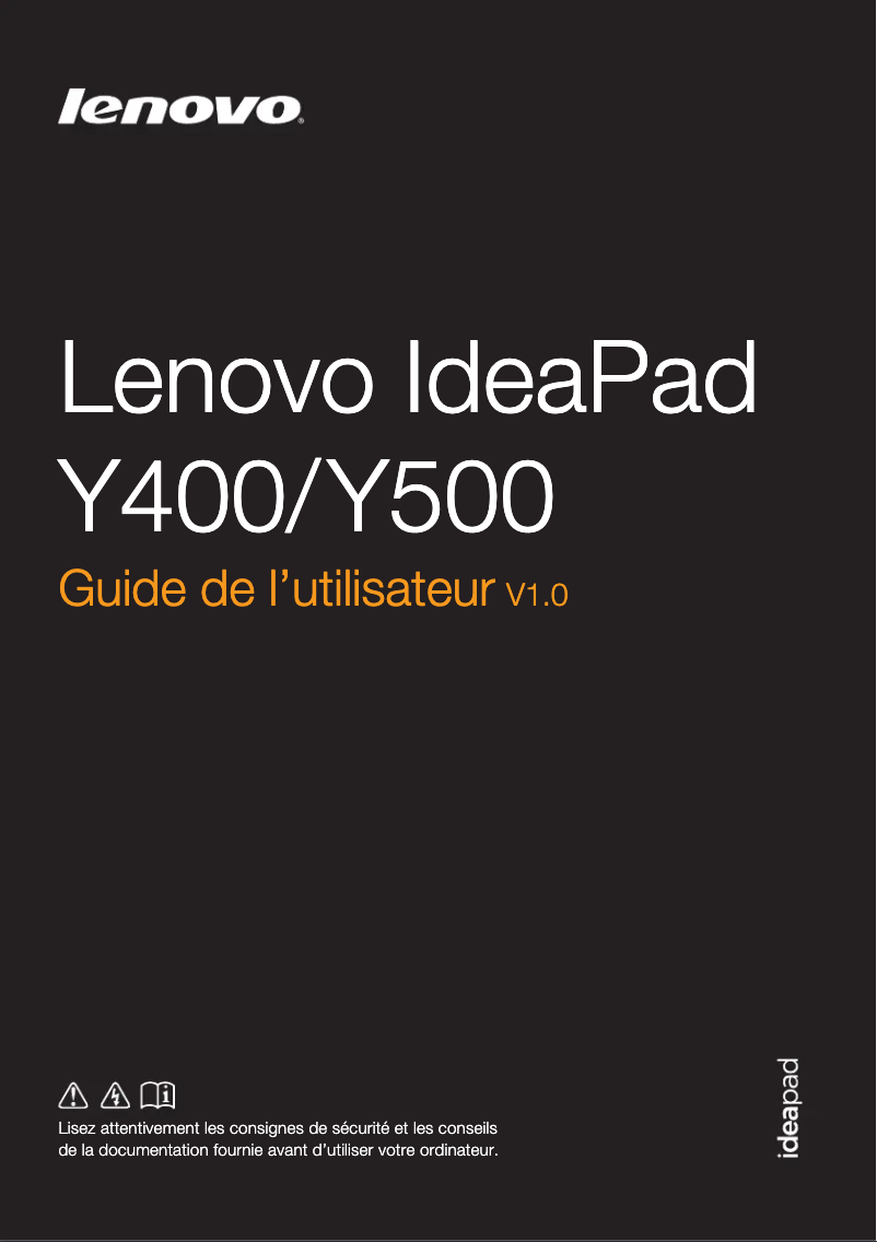 Página 1 del manual Manual de usuario Lenovo IdeaPad Y 400