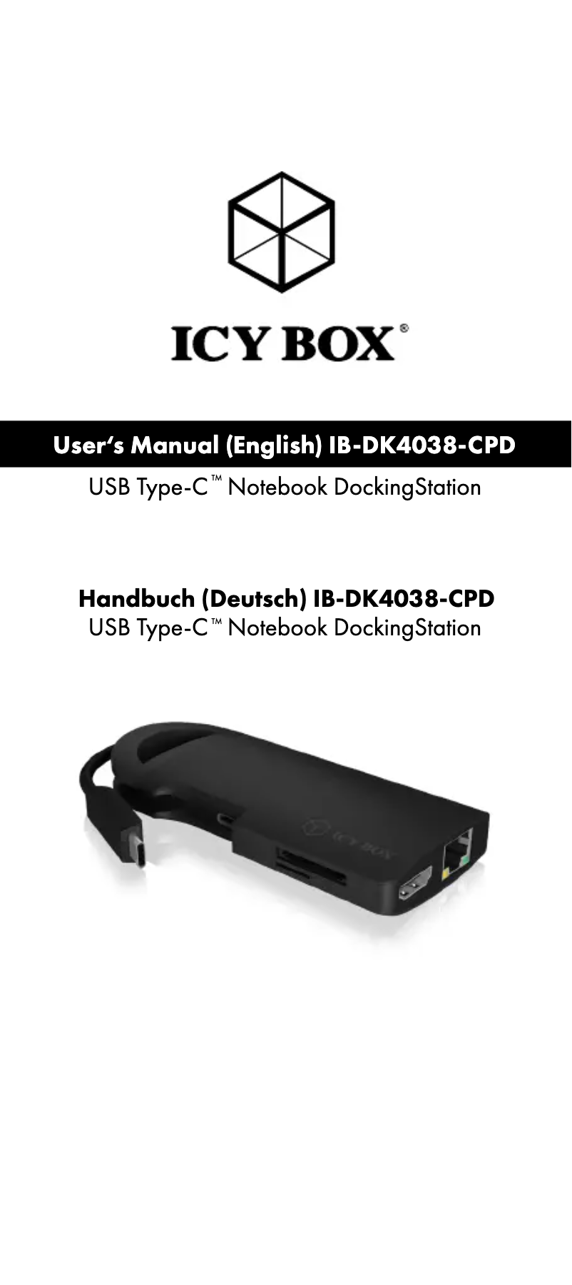 Página 1 del manual Manual de usuario Raidsonic IB-DK4038-CPD