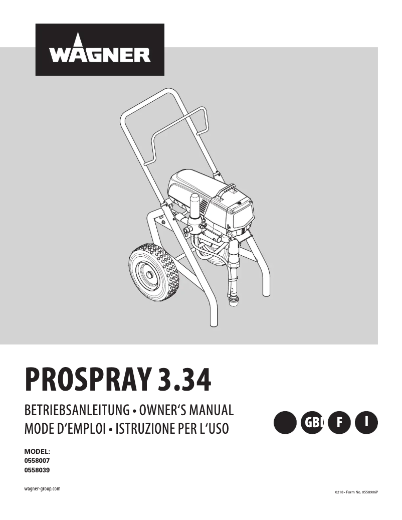 Image de la première page du manuel de l'appareil ProSpray 3.34
