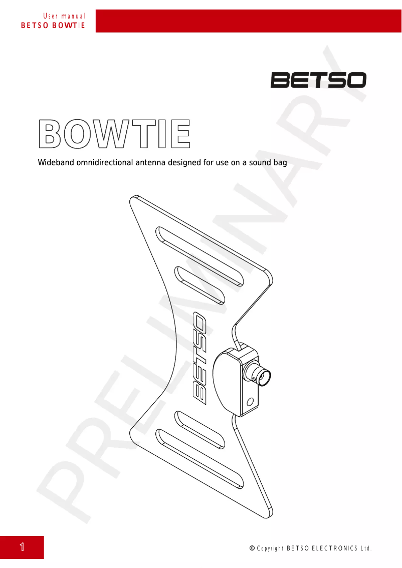 Page 1 de la notice Manuel utilisateur Betso Bowtie