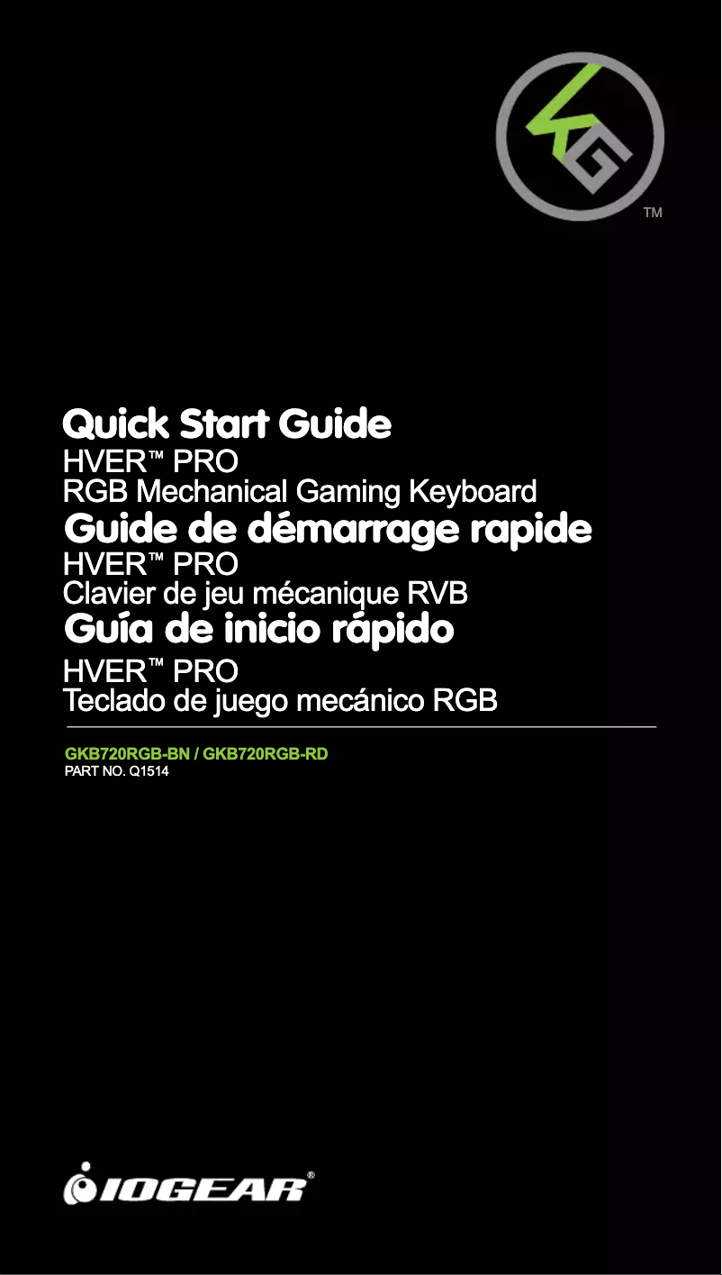 Page n°1 - Manuel utilisateur iogear GKB720RGB-BN
