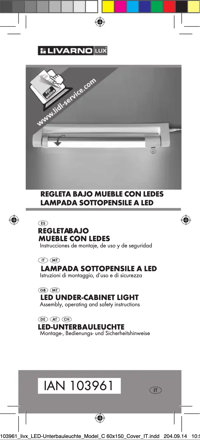 Page n°1 - Manuel utilisateur Livarno Lux IAN 103961
