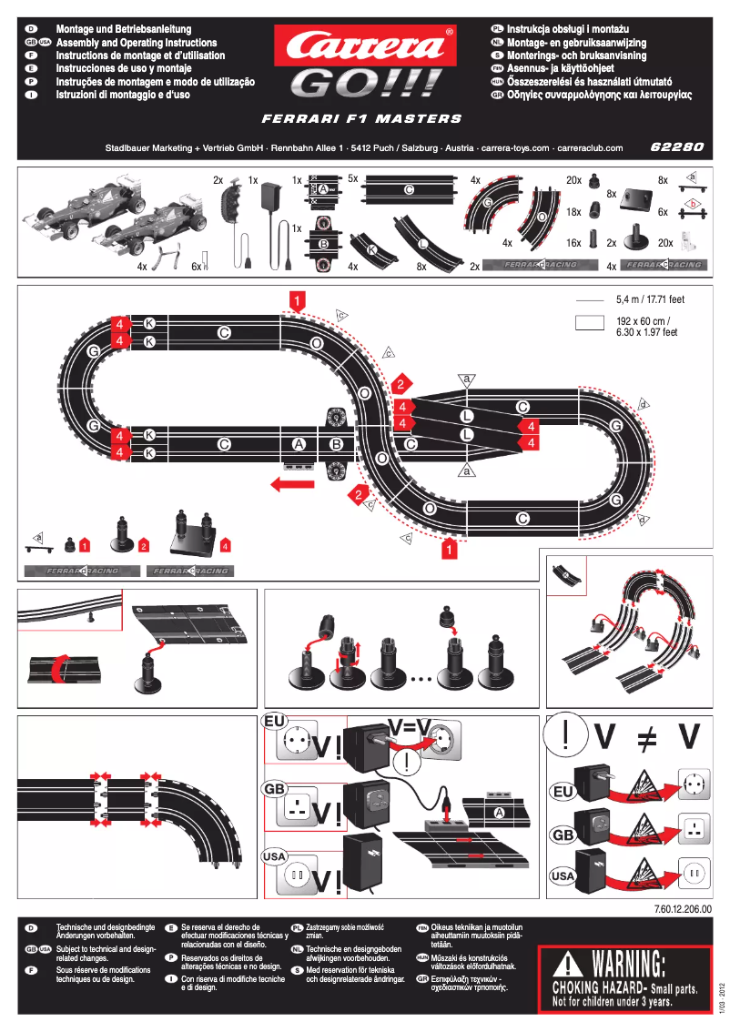 Image de la première page du manuel de l'appareil Ferrari F1 Masters