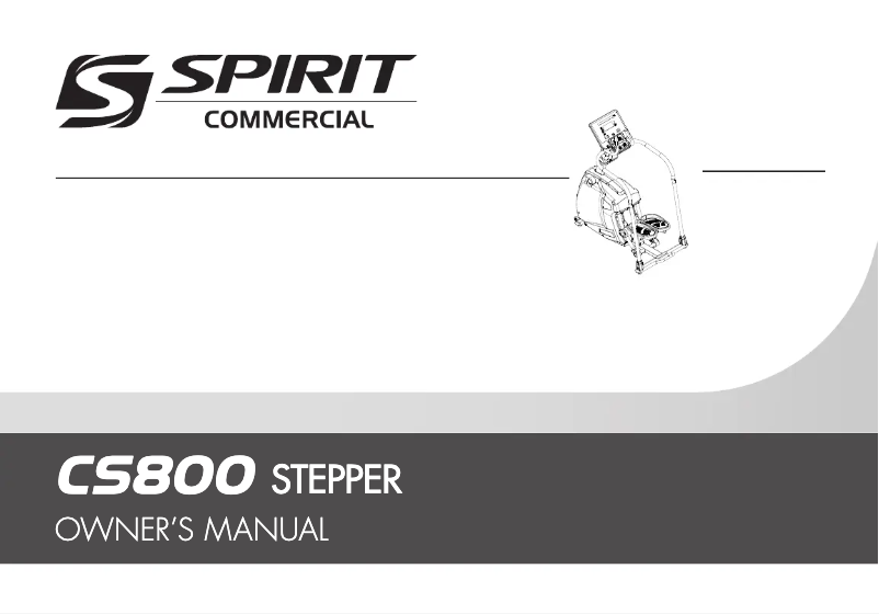 Página 1 del manual Manual de usuario Spirit Fitness CS800