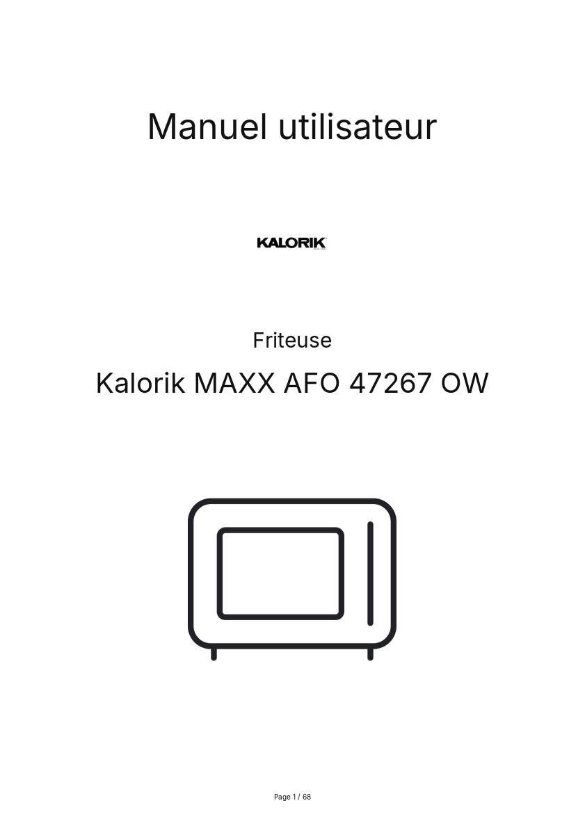 Image de la première page du manuel de l'appareil MAXX AFO 47267 OW