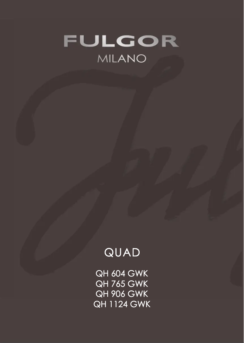 Page 1 de la notice Manuel utilisateur Fulgor Milano QH 906 GWK