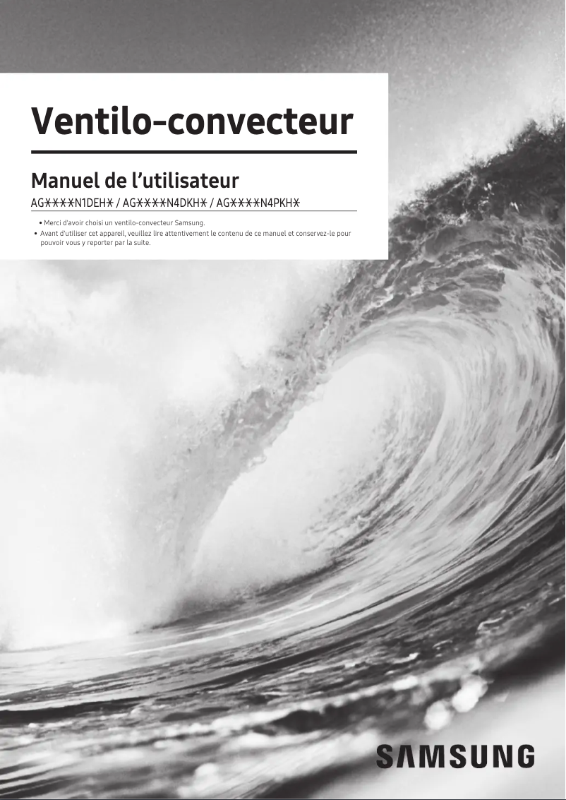 Page 1 de la notice Manuel utilisateur Samsung AG090MN4PKH