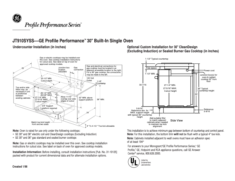 Image de la première page du manuel de l'appareil Profile Performance JT910SYSS