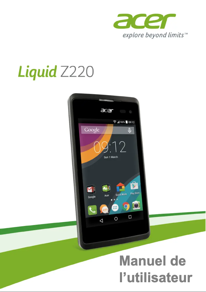 Page n°1 - Manuel utilisateur Acer Liquid Z220