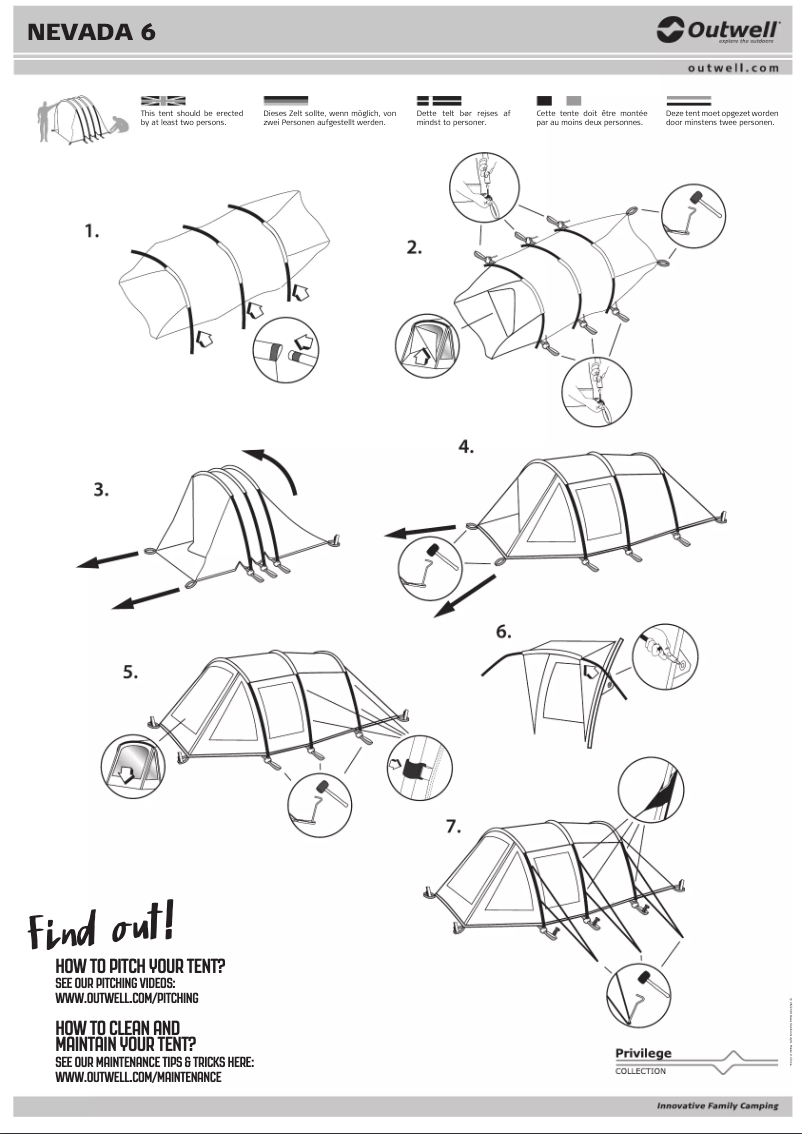 Página 1 del manual Manual de usuario Outwell Nevada 6