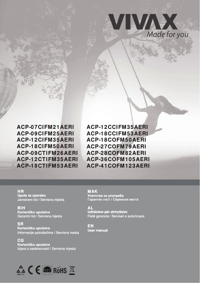 Page n°1 - Manuel utilisateur Vivax ACP-36COFM105AERI