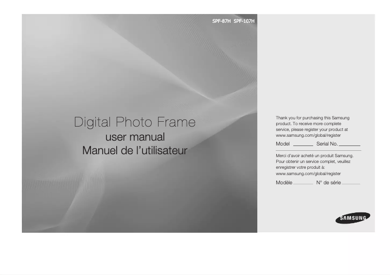 Page n°1 - Manuel utilisateur Samsung SPF-87H