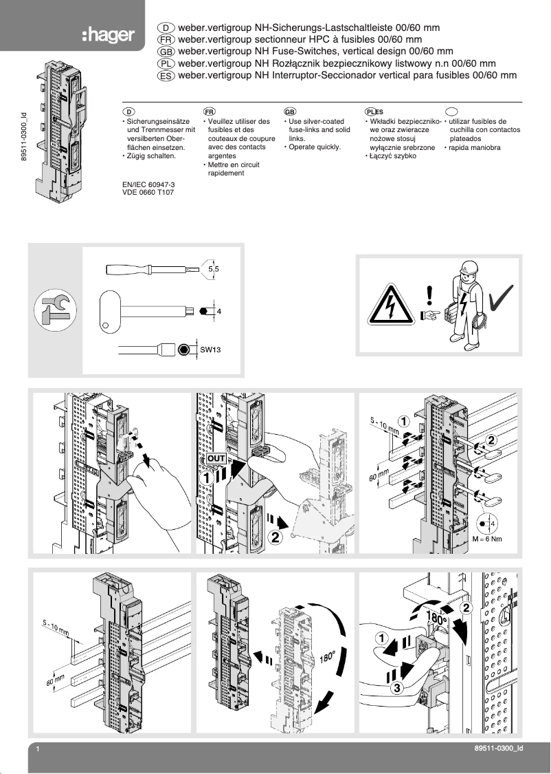 Page n°1 - Manuel utilisateur Hager LVS0060SPSU