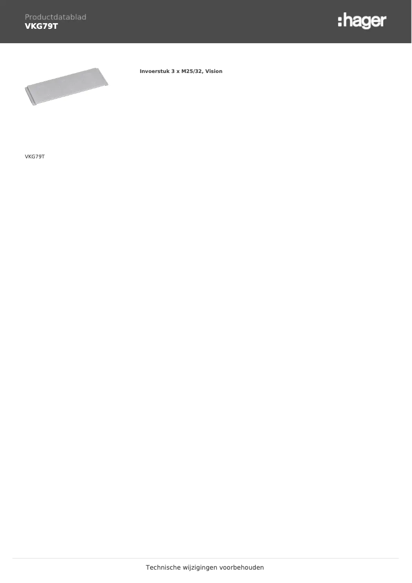 Image de la première page du manuel de l'appareil Vision VKG79T