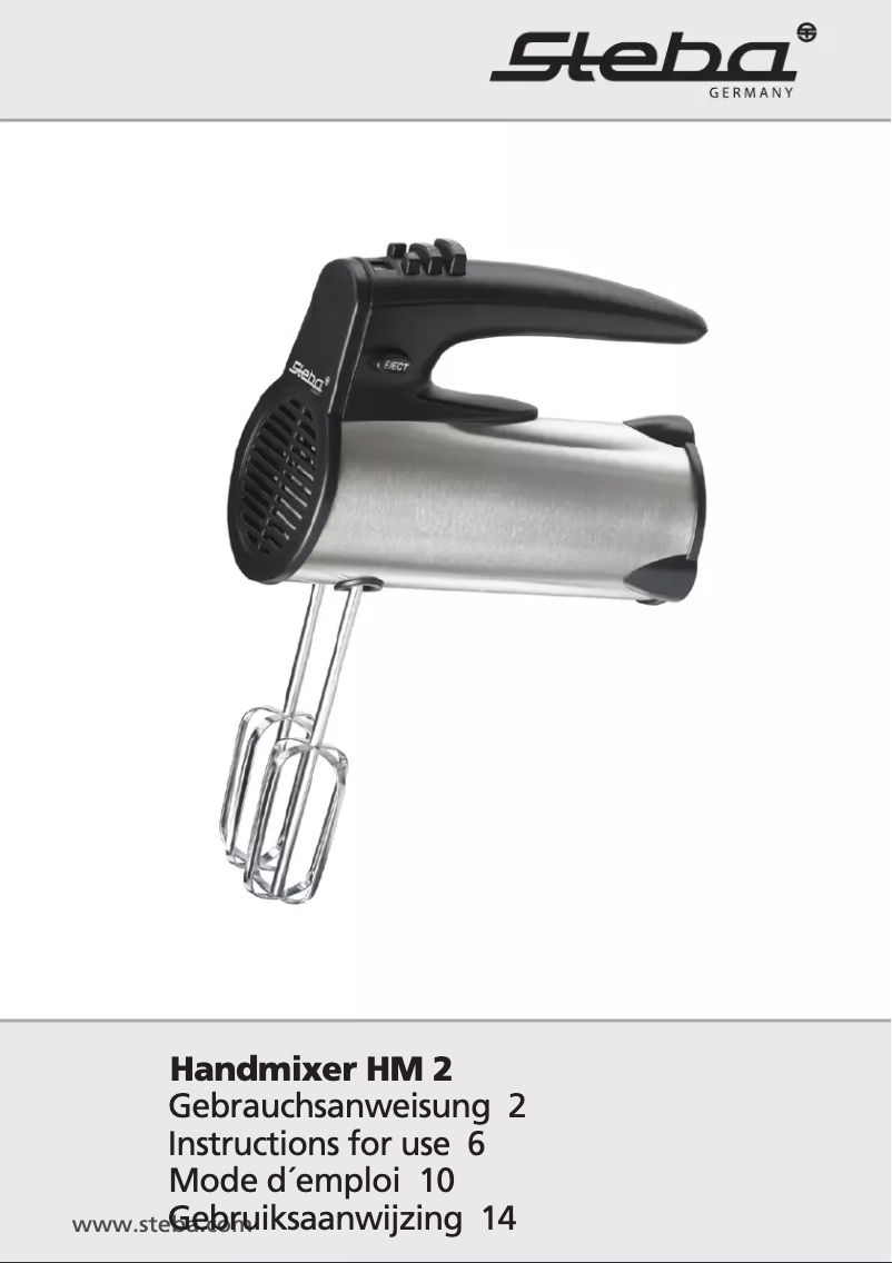 Page 1 de la notice Manuel utilisateur Steba HM 2