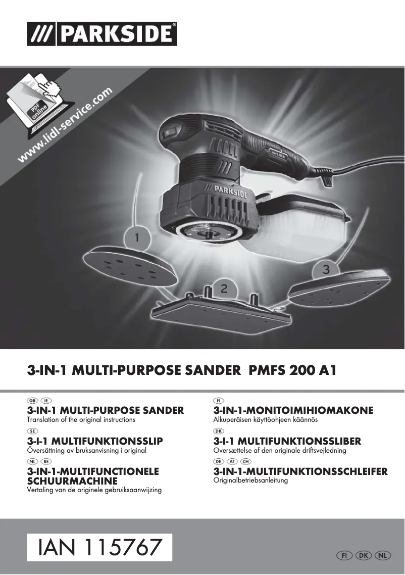 Image de la première page du manuel de l'appareil PMFS 200 A1