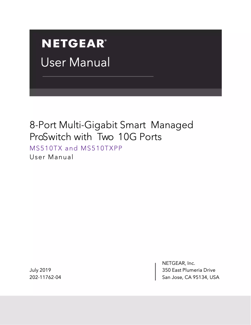 Page n°1 - Manuel utilisateur Netgear MS510TX