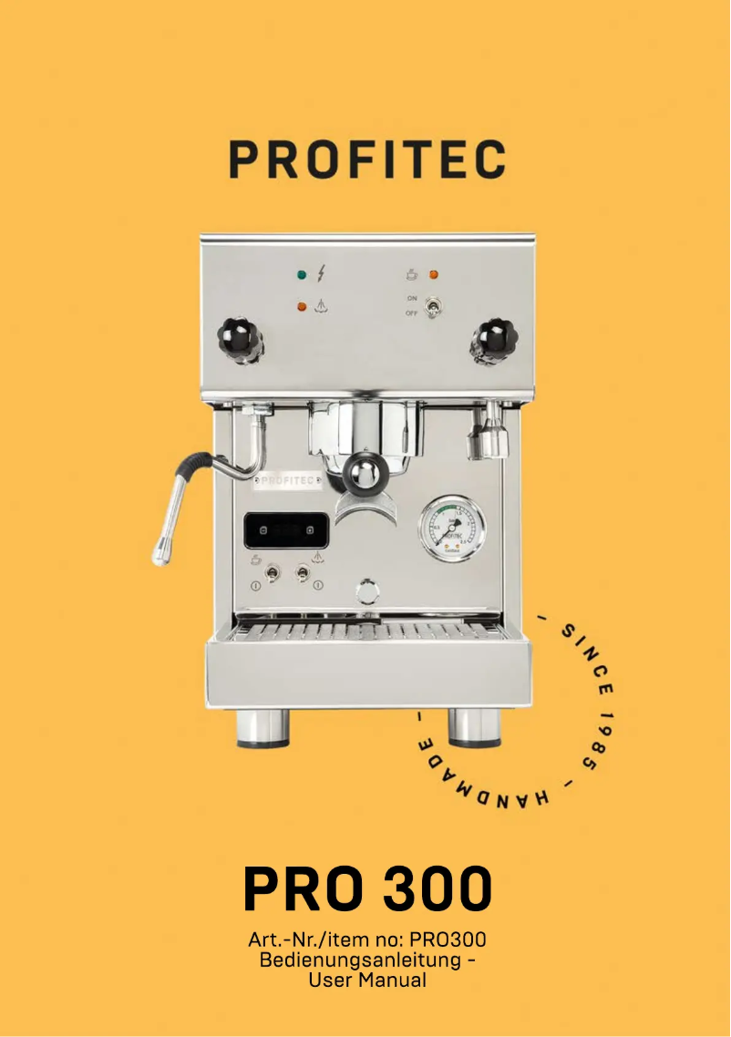 Page 1 de la notice Manuel utilisateur Profitec Pro 300